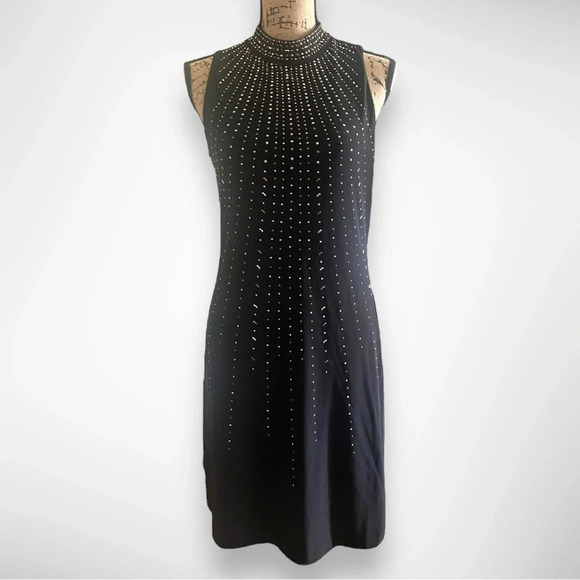 WHITE HOUSE BLACK MARKET Women's Sleeveless Mock Neck Shift Dress Small | EUC - Picture 2 of 8
